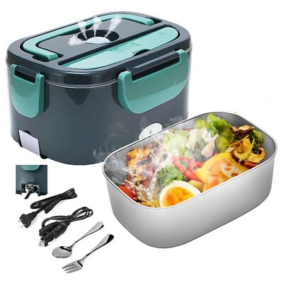 #ad 110V Electric Heating Lunch Box Portable for Car Office Food Warmer Container $19.99