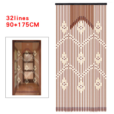 #ad 32 line Wooden Beads Curtain Door Room Blind Screen Partition Curtain $42.89