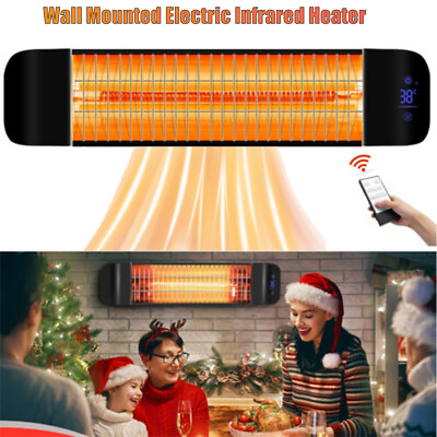 #ad 1500W Patio Heater Wall Mounted Electric Waterproof Outdoor Indoor Remote Quiet $100.68