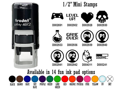 #ad Video Game Gamer Gaming Symbols 1 2quot; Self Inking Rubber Stamp Ink Stamper $9.99
