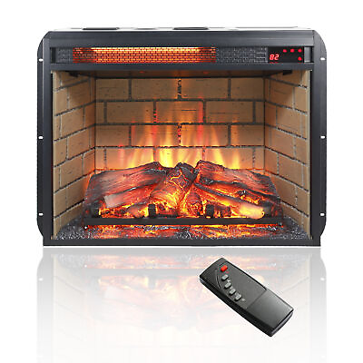 #ad 23quot; Insert Electric Fireplace Ultra Thin Heater w Realistic Flame Log Set Heater $125.57