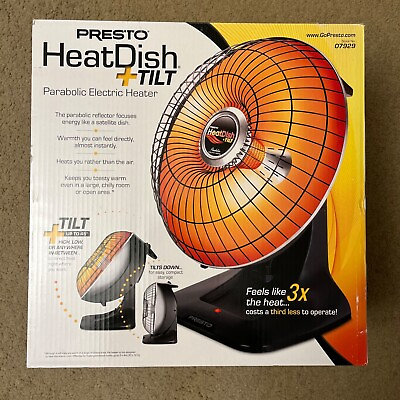 #ad Presto Heatdish plus Tilt Parabolic Radiant Space Heater Reflective Electric $35.00