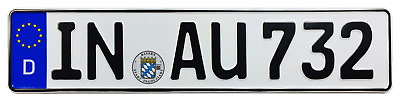 #ad Audi Ingolstadt Front German License Plate AU by Z Plates with Unique Number NEW $34.99