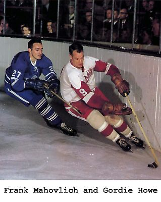 #ad Gordie Howe amp; Frank Mahovlich 8x10 Color Action Photo $6.99