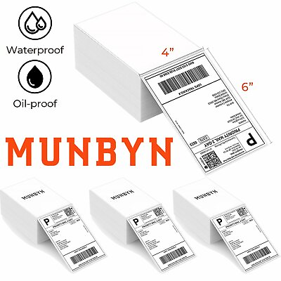 #ad Max 2000 4x6 Fanfold Thermal Shipping Label for Zebra Rollo MUNBYN Label Printer $20.98