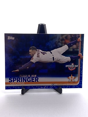 #ad 2019 George Springer Blue Foil Topps Opening Day #40 Houston Astros Card $1.99