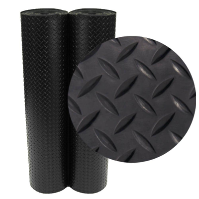 #ad Diamond Plate Rubber Safety Mat 4 X 6 Ft Black Garage Flooring Roll 24 Sq Feet $52.63