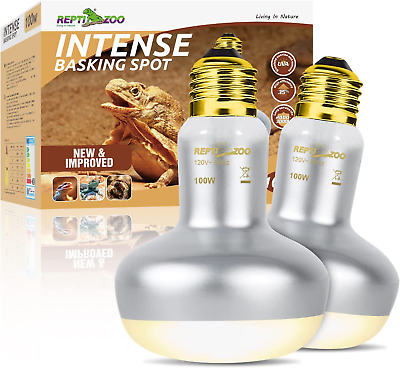 #ad 2 Pack Heat Lamp 100W Intense Basking Spot Simulated Natural Sunlight Heating L $24.24