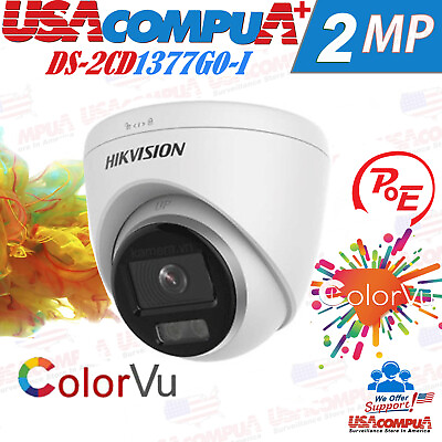 #ad HIKVISION 2MP IP POE ColorVu Full Time Color Dome Camera IP HD WDR 2.8mm IP67 $66.49