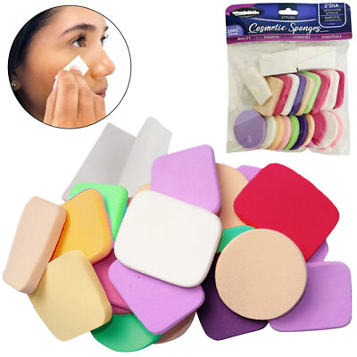 #ad 25 Assorted Soft Makeup Sponge Face Pads Cosmetic Foam Make Up Blend Foundation $7.58