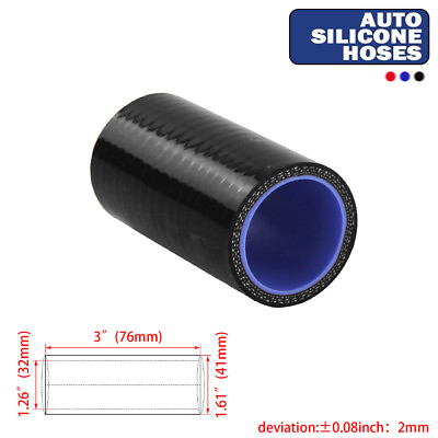 #ad Performance 1.25quot; Straight Coupler Silicone Hose For Turbo Radiator Reducer BK $8.86