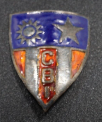 #ad WWII Theater Made Silver CBI China Burma India Campaign DI Unit Crest Pin RARE $99.99