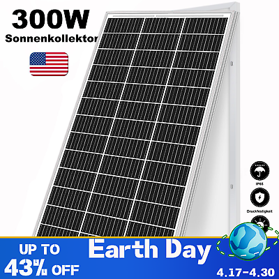 #ad 300W Watt Mono Solar Panel 12V Charging Off Grid Battery Power RV Home Boat Camp $185.99