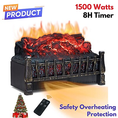 #ad Electric Fireplace Log Heater Fake Fire Realistic Flame Timer for Christmas Home $282.46