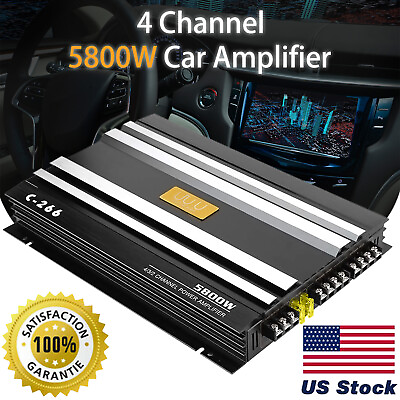 #ad 5800W Watt 4 Channel Car Truck Amplifier Stereo Audio Speaker Amp System Device $54.99