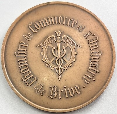 #ad 1920 1970 Large French De Brive Chambre De Commerce Medal Token Coin a9115 GBP 34.85