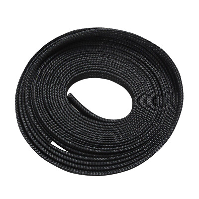 #ad 1 8quot; Expandable Wire Cable Sleeving Sheathing Braided Loom Tubing 50 Feet Black $5.73
