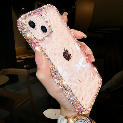 For iPhone 14 13 12 11 15 Pro Max XR X Bling Glitter Crystal Diamond Case Cover $9.48