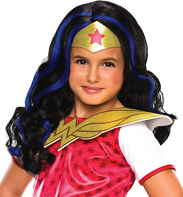 #ad Wonder Woman Wig Rubie#x27;s Costume Girls DC Super Hero Fancy Halloween Costume NEW $12.49