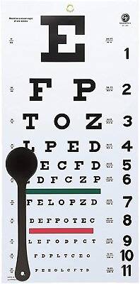 #ad Grafco Snellen Eye Chart Plastic Non Reflective Matte Fin With Eye Occluder $16.99