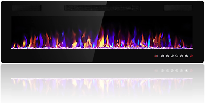 #ad 50 Inches Electric Fireplace Recessed and Wall Mounted Electric Fireplace Firep $276.99