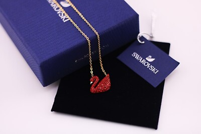 #ad Swarovski necklace classic red swan pendant $45.33