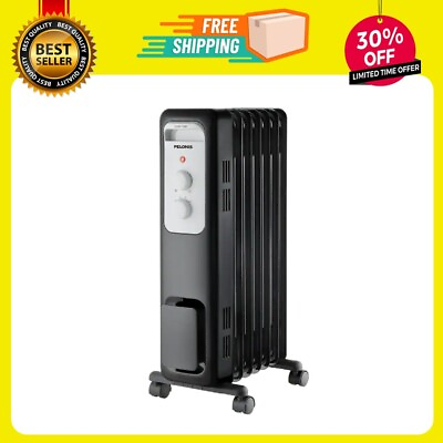 #ad 1500 Watt Oil Filled Radiant Electric Space Heater with Thermostat $56.73