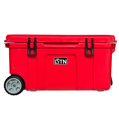 #ad Hard Chest Wheeled Cooler RED LITN 75 QT 80 QT Portable Ice Chest Box $169.00