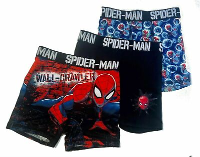 #ad 2K NWT Size 4 SPIDER MAN 6 Pair Poly Athletic Boxer Briefs Underwear Spiderman $34.99