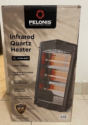 #ad Electric Infrared Quartz Heater Black 1500W 3Heat Setting By Pelonis Open Box $34.99