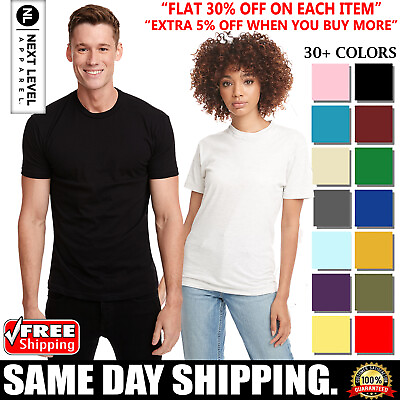#ad Next Level Apparel Unisex Premium Plain TShirt Super Soft Blank Fit T Shirt 3600 $9.25