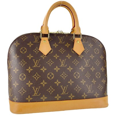 #ad Louis Vuitton Monogram Alma Leather Fabric Brown Handbag 1463 $526.50
