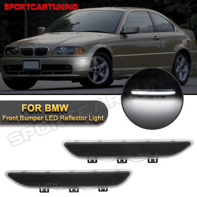 #ad Smoked Lens LED Front Bumper Reflector Light For BMW 3Series E46 Coupe 2004 2006 $35.99