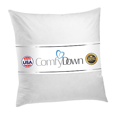 #ad ComfyDown Euro Square Pillow Insert FEATHER DOWN Sham Stuffer ALL SIZES $28.99
