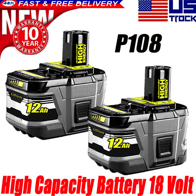#ad 2X For RYOBI P108 High Capacity 12000mAh Battery 18Volt $79.20