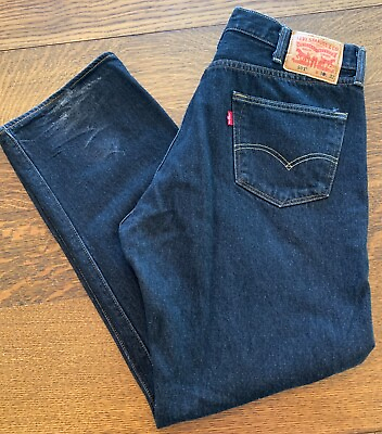 #ad Levis 501 Original Fit Jeans Straight Leg Button Fly Cotton blue Black 30x32 $19.24