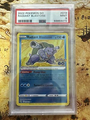 #ad PSA 9 Mint Radiant Blastoise Pokemon Go 018 078 Holo Radiant Rare Pokémon TCG $20.79
