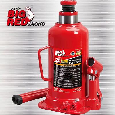 #ad BIG RED Torin Hydraulic Welded Bottle Jack 20 Ton 40000 lb Capacity Red $56.17