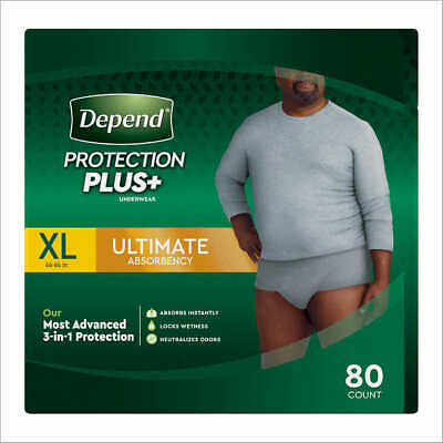 #ad Depend FIT FLEX Underwear for Men Size: XLarge 80Ct Free Shipping $60.88