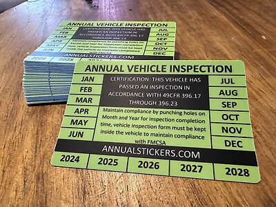 #ad 50 Pack Of Annual Vehicle Inspection Decal Sticker Trucks Trailers Semi Dot $95.00