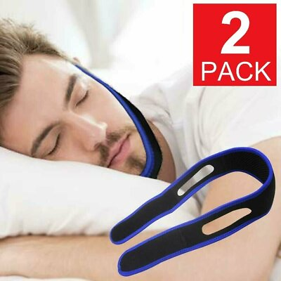 #ad 2 x Stop Snoring Chin Strap Anti Snore Sleep Apnea Belt Device Solutions Jaw USA $5.19