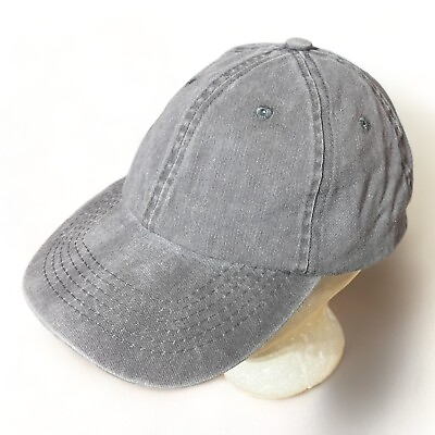 #ad Gray Denim Adjustable Strapback Hat Unisex Blank DIY Cap $3.00