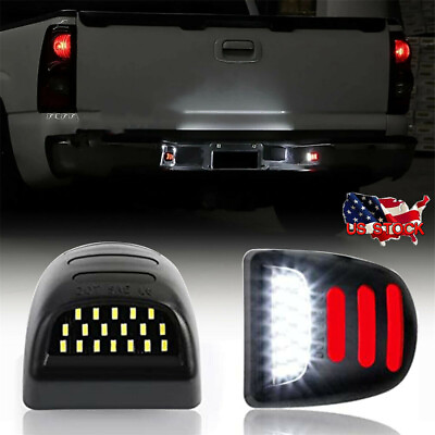 #ad #ad 2X LED License Plate Light Red DRL Tube For Chevy Silverado GMC Sierra 1500 2500 $9.29