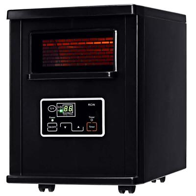 #ad Costway Portable Infrared Quartz Space Heater 1500 W LED Display Black W Remote $152.79