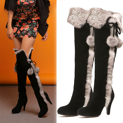 #ad Womens Boots Tall Over The Knee Thigh High Leg High Heels Pumps New Boots Zipper $405.67