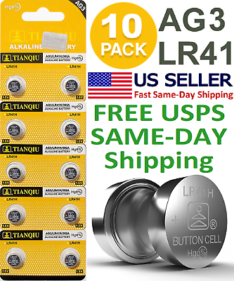 #ad #ad 10 Pack AG3 LR41H 392H LR376 CX42 1.5V Alkaline Battery Watch USA SHIP pcs aid $2.37