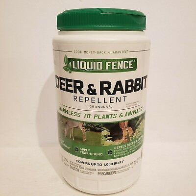 Liquid Fence Deer amp; Rabbit Repellent Granular 2 Pound Covers 1000SQFT New $19.99
