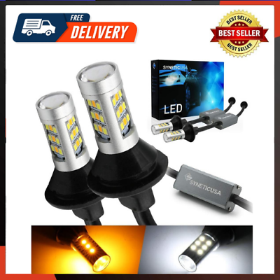 #ad rror Free Dual Color Type 2 Switchback DRL LED Turn Signal Light Bulbs No Hyper $45.15
