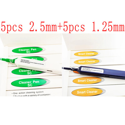 #ad 10pcs 5pcs One Click 2.5mm SC FC Cleaner 5pcs 1.25mm LC Fiber Optic Cleaning Pen $105.29