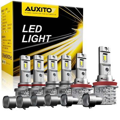 #ad 9005 9006 H11 LED Combo Headlight High Low Beam Bulb White Fog Light Kit DRL USA $39.99